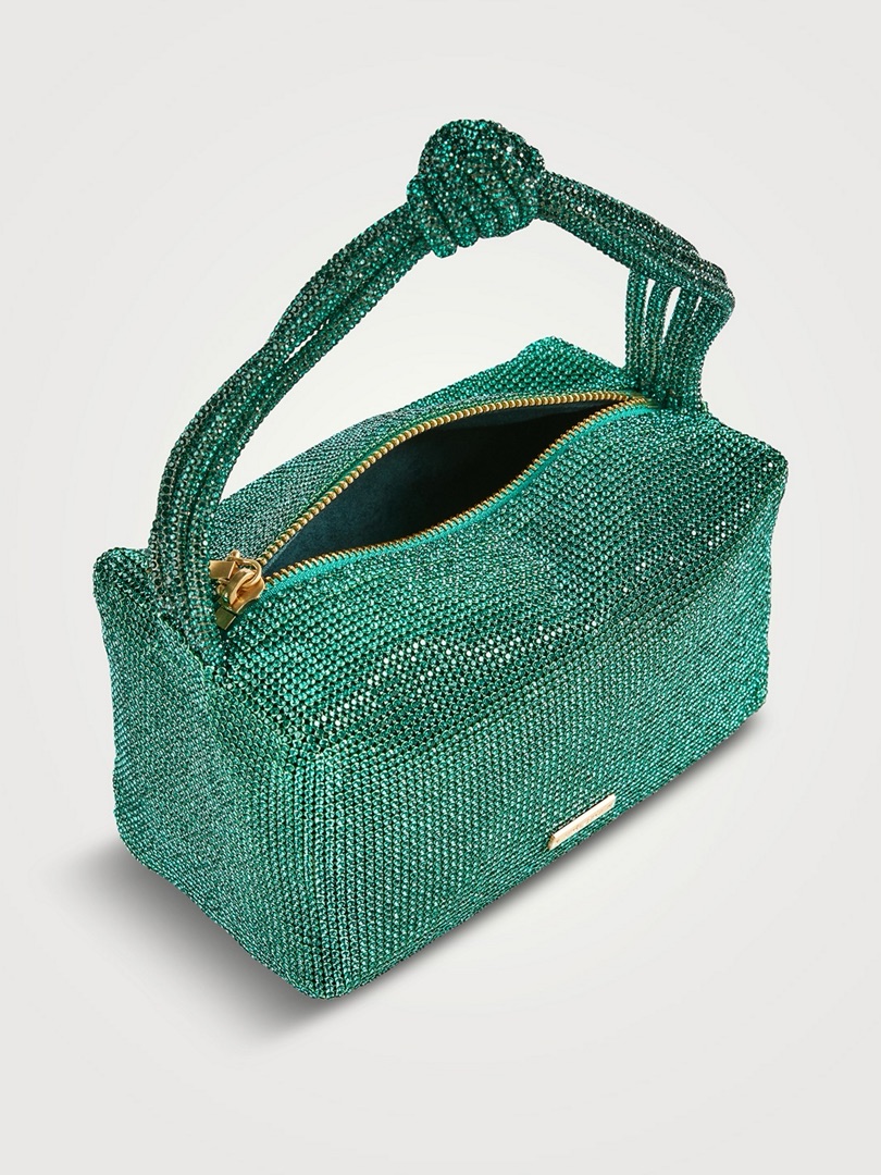 Cult Gaia Emerald Woven Knot-Handle Mini Bag